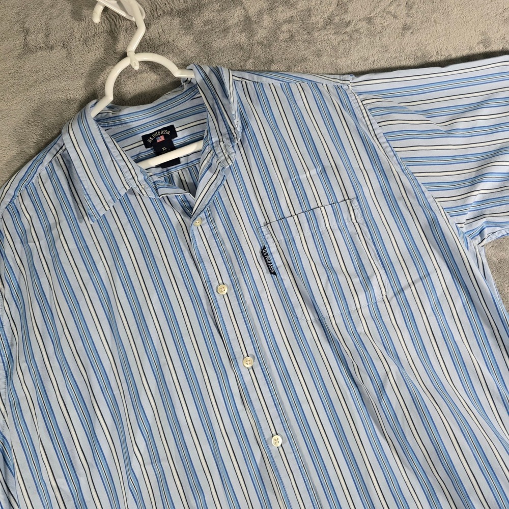 US Polo Assn Striped Button Up Short Sleeve‎ Casual Shirt XL
